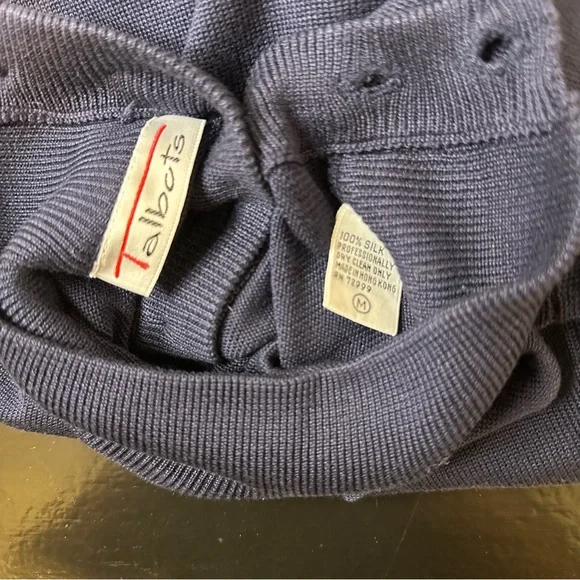 Vtg Talbots Women's 100% Silk Blue Turtleneck Sweater Business Casual - Picture 4 of 8